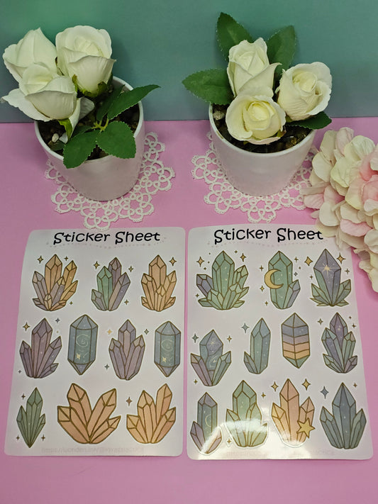 Kristalle Sticker Set – 2 Bögen