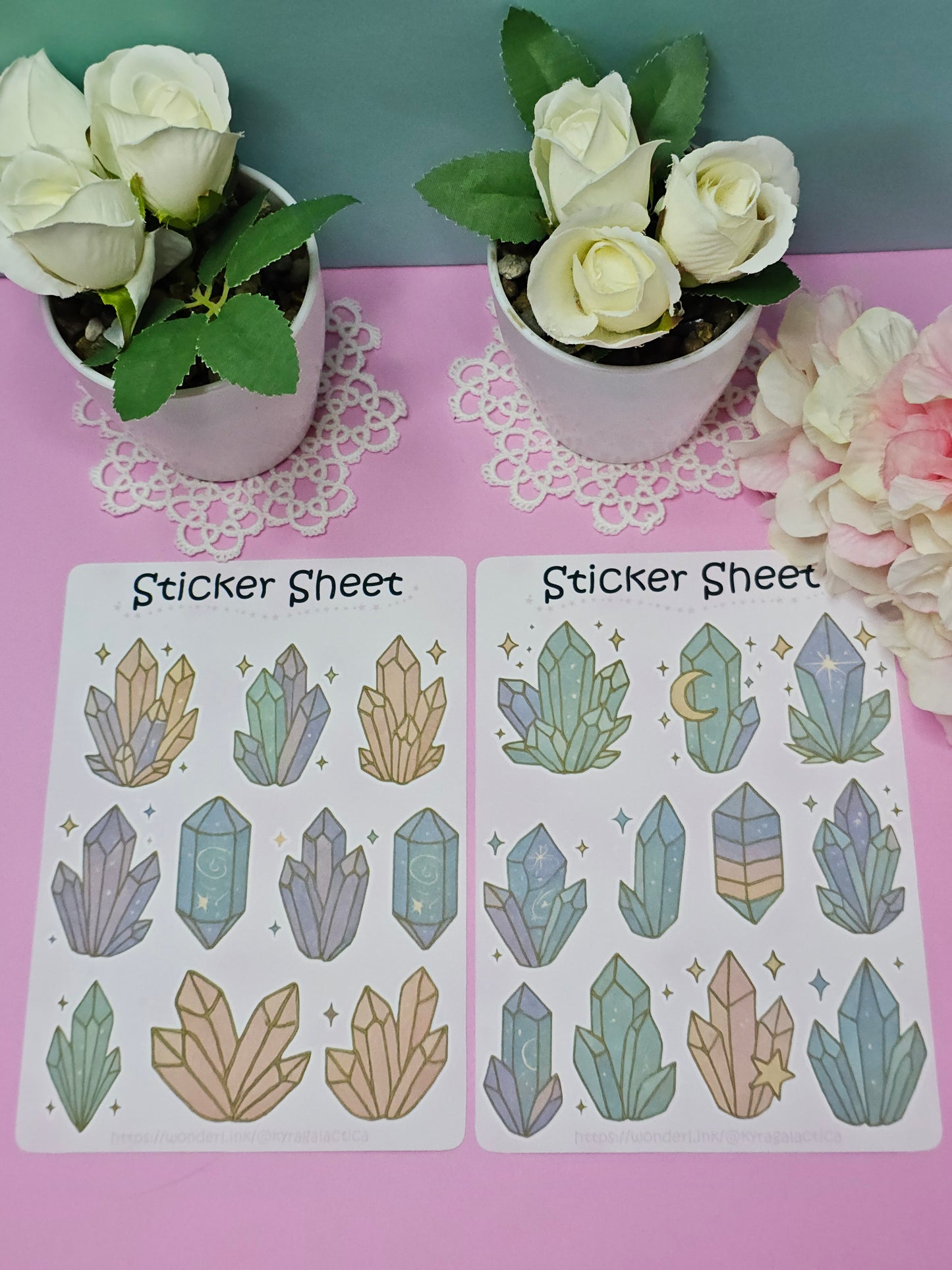 Kristalle Sticker Set – 2 Bögen