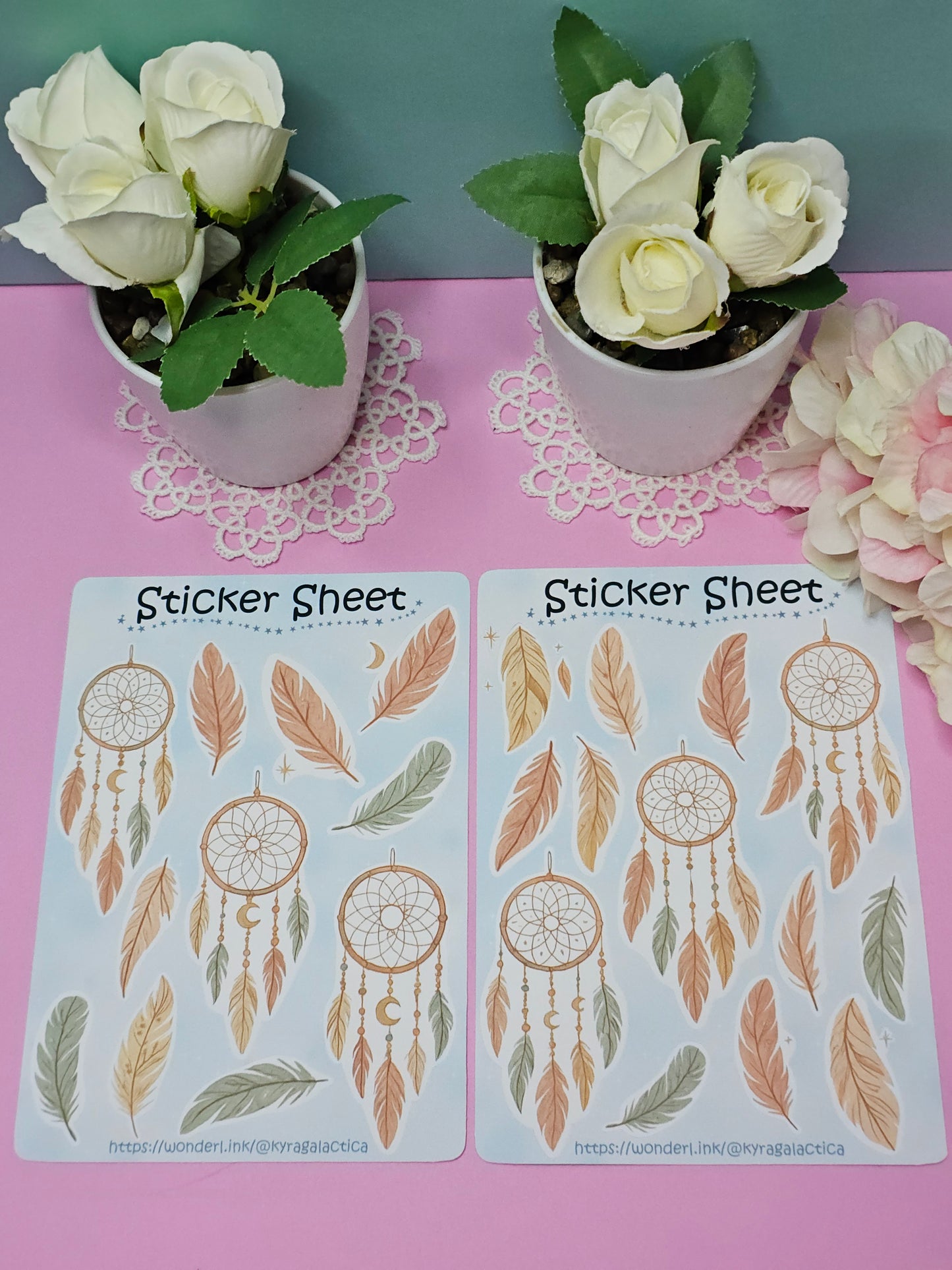 Traumfänger und Federn Sticker Set – 2 Bögen