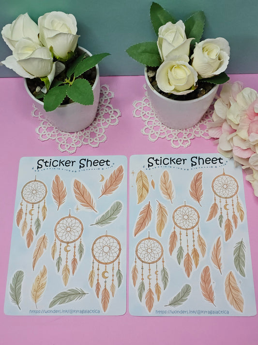 Traumfänger und Federn Sticker Set – 2 Bögen