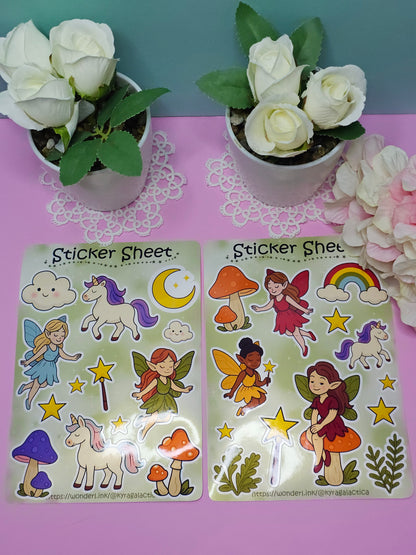 Magische Feen Welt Sticker Set – 2 Bögen