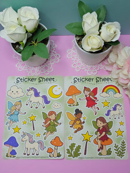 Magische Feen Welt Sticker Set – 2 Bögen