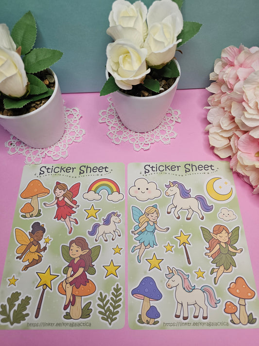 Magische Feen Welt Sticker Set – 2 Bögen