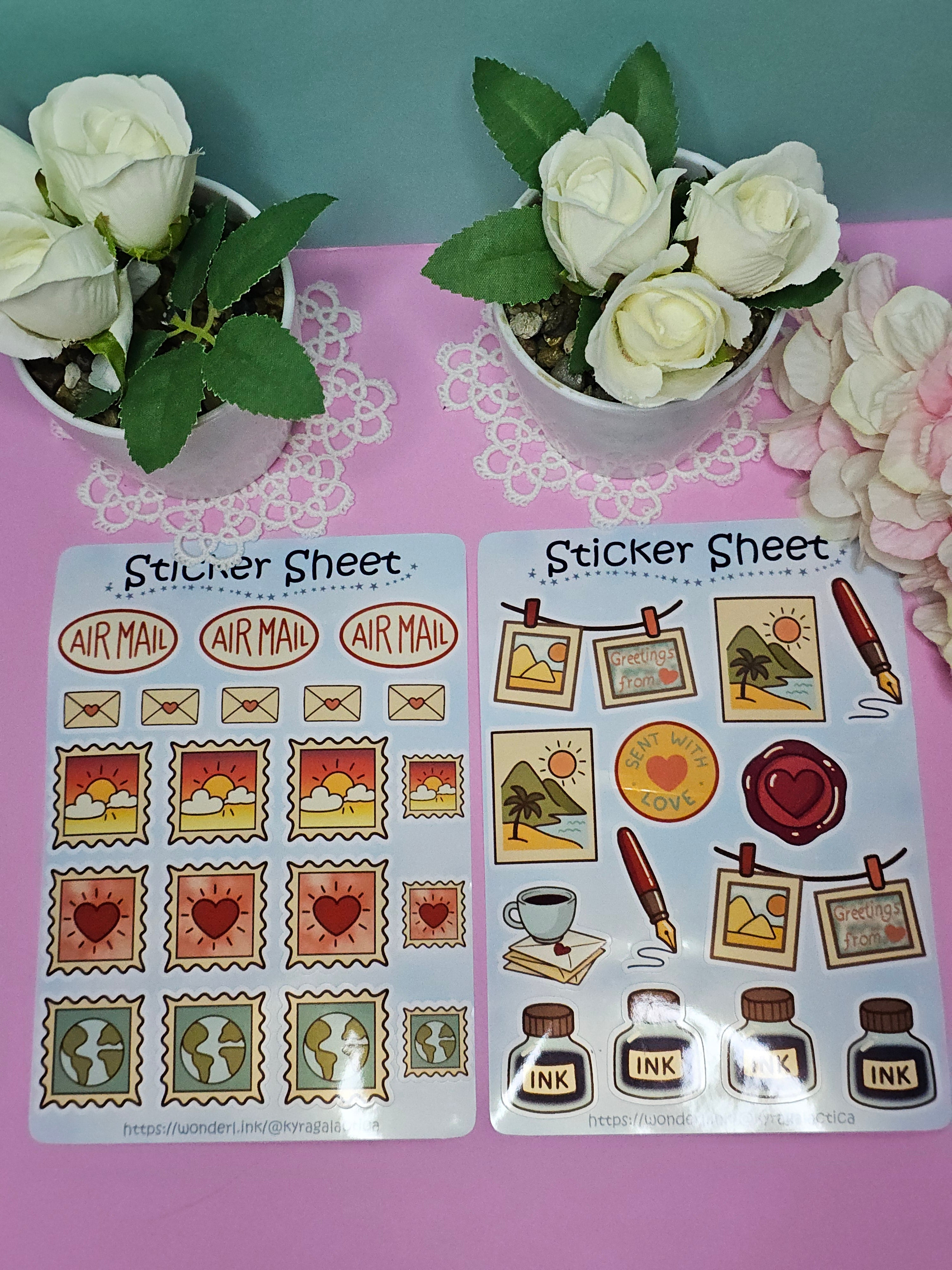 Postcrossing & Snail-Mail Sticker Set – 4 Sheets