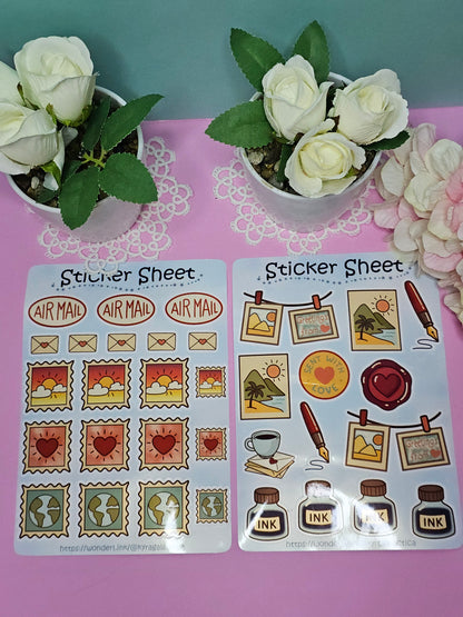 Postcrossing & Brieffreunde Sticker Set – 4 Bögen