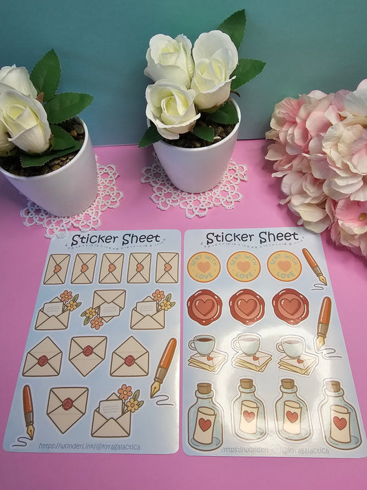 Postcrossing & Brieffreunde Sticker Set – 4 Bögen