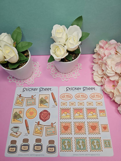 Postcrossing & Brieffreunde Sticker Set – 4 Bögen