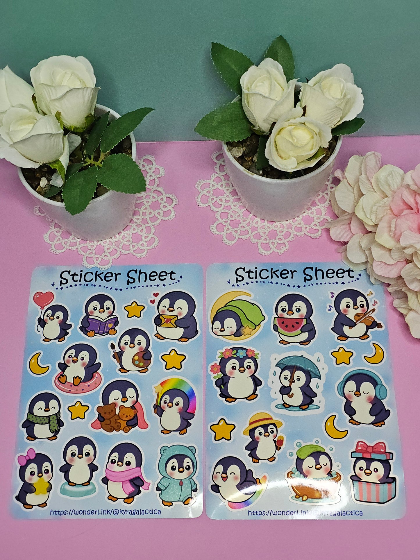 Happy Little Penguins Sticker Set – 2 Bögen