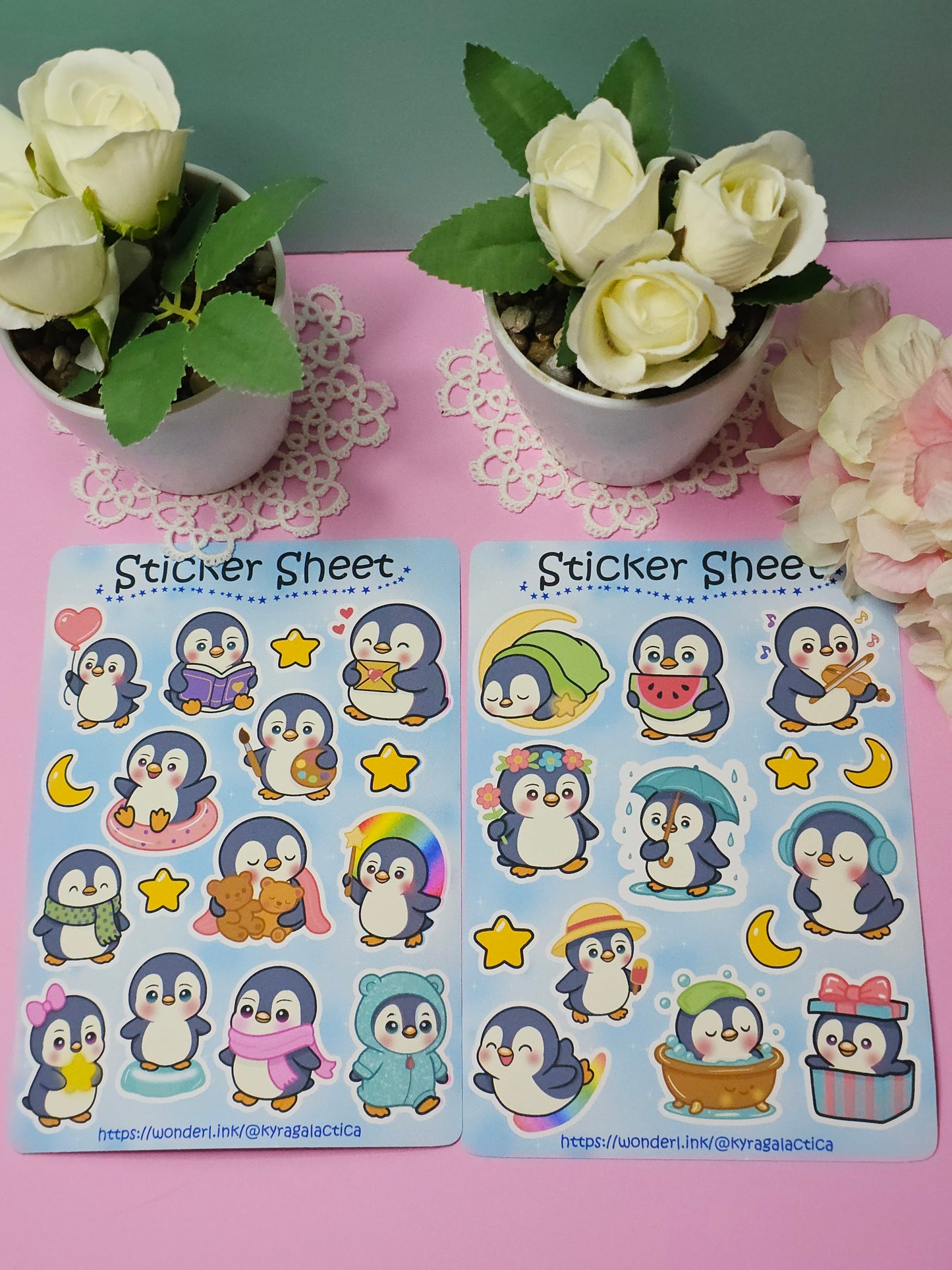 Happy Little Penguins Sticker Set – 2 Bögen