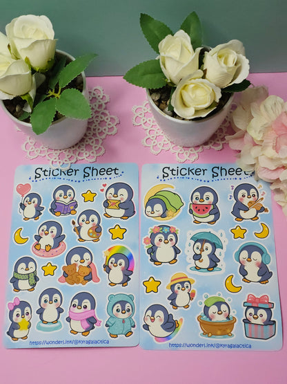 Happy Little Penguins Sticker Set – 2 Bögen