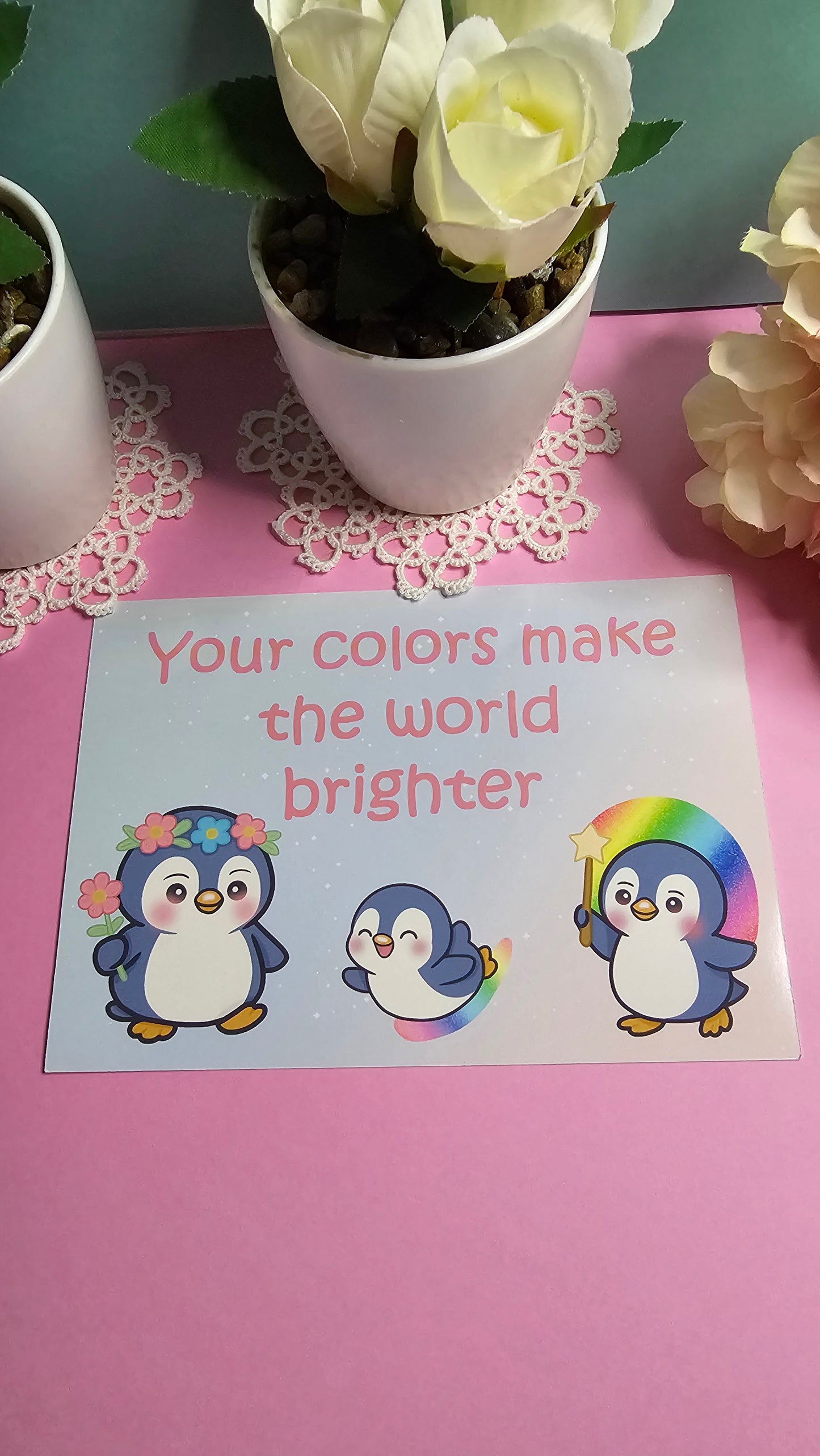 Pinguin Postkarte – Be Yourself