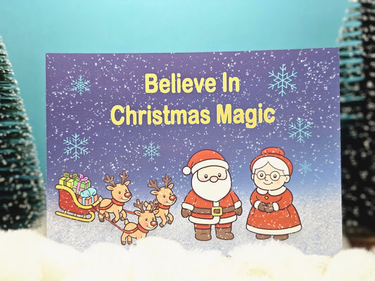 Weihnachtspostkarte –  „Believe In Christmas Magic“
