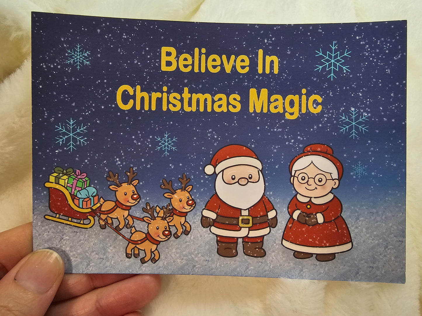 Weihnachtspostkarte –  „Believe In Christmas Magic“
