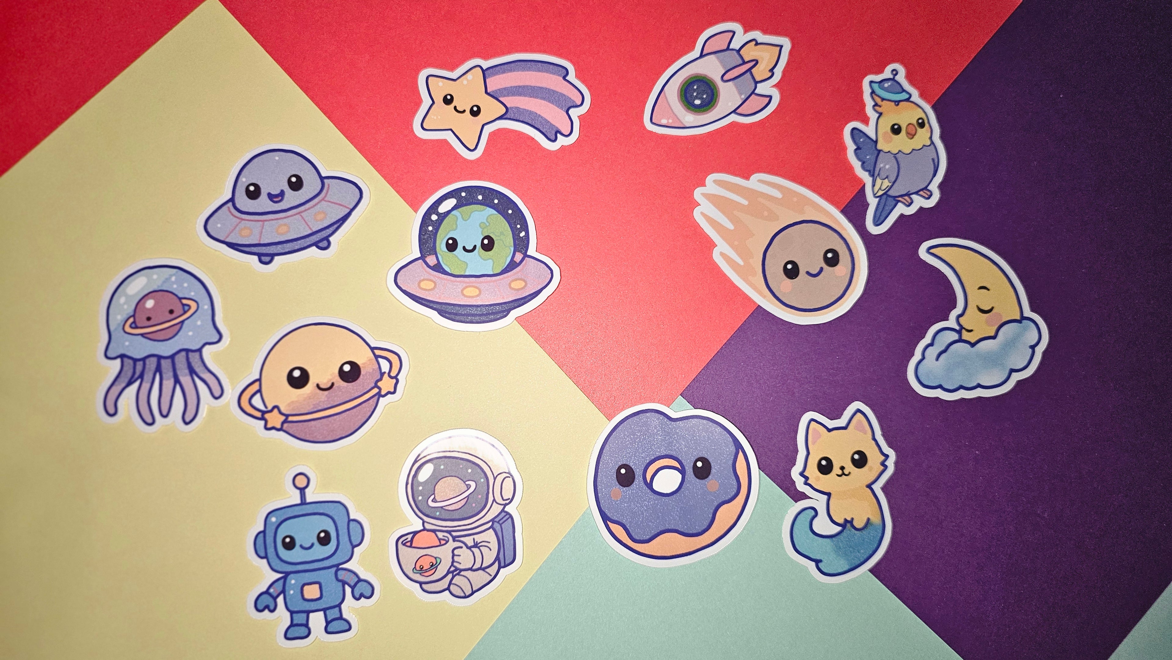 Single Sticker – Galactic Cutie Collection in blue
