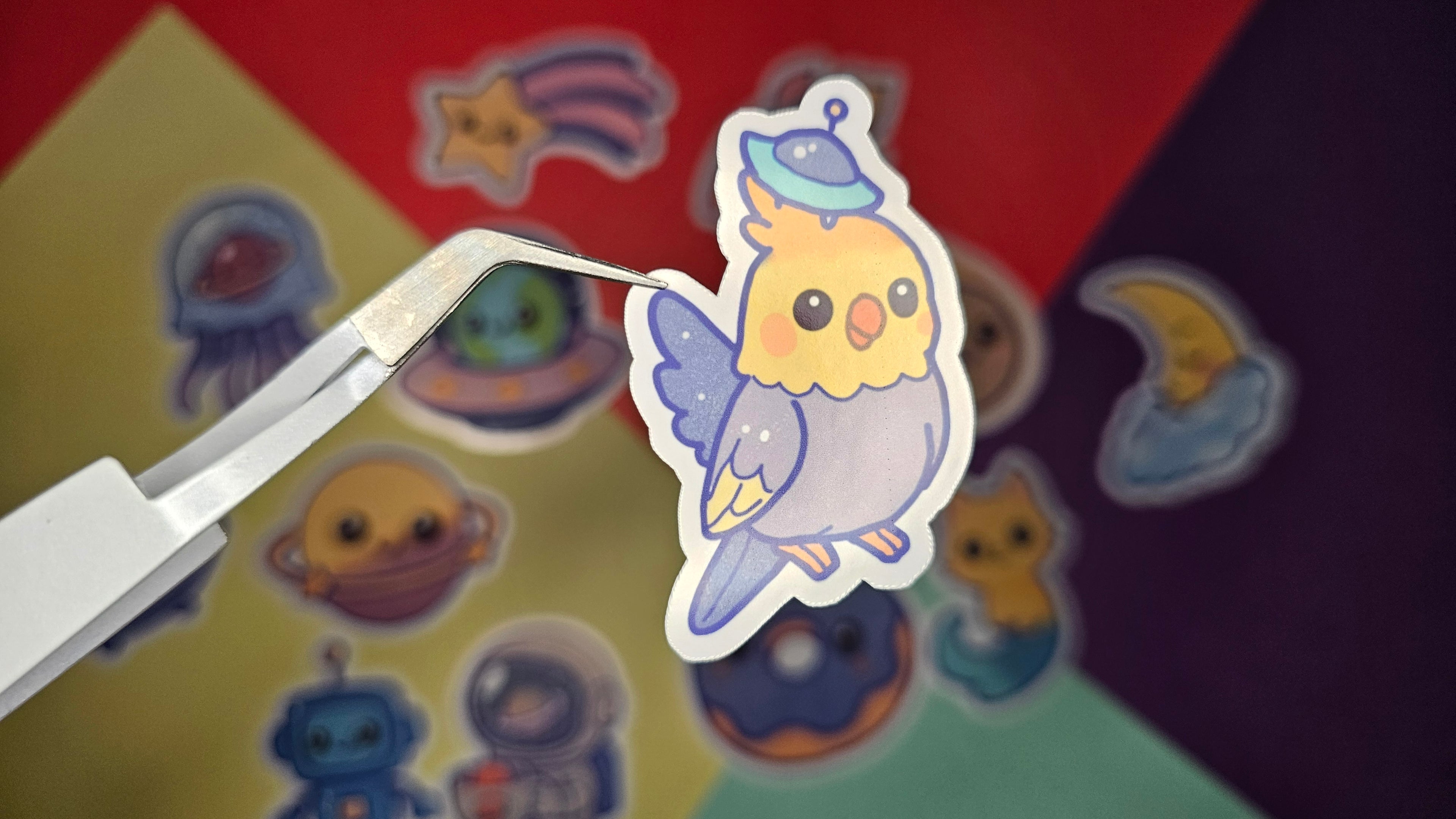 Single Sticker – Galactic Cutie Collection in blue