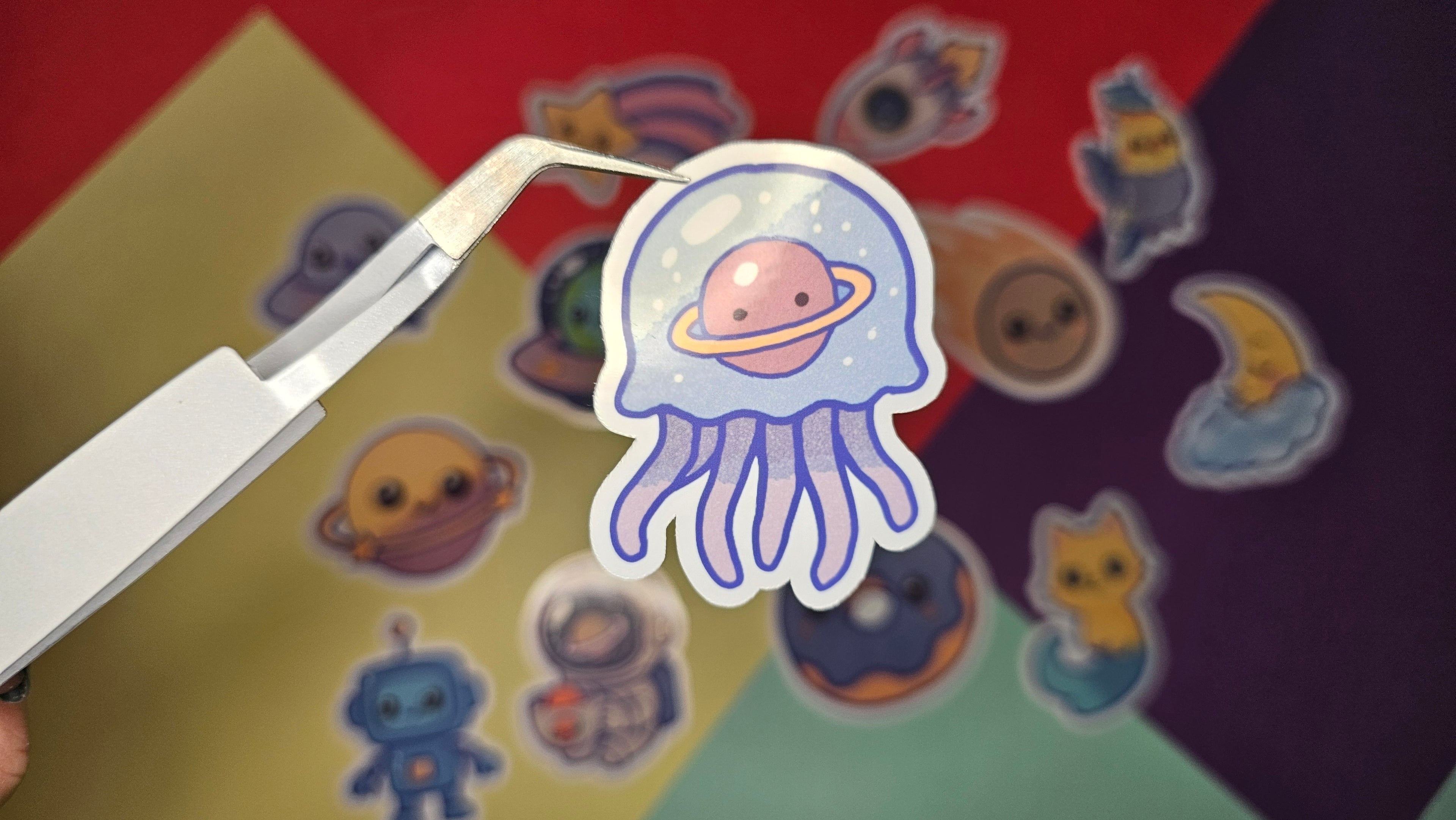 Single Sticker – Galactic Cutie Collection in blue