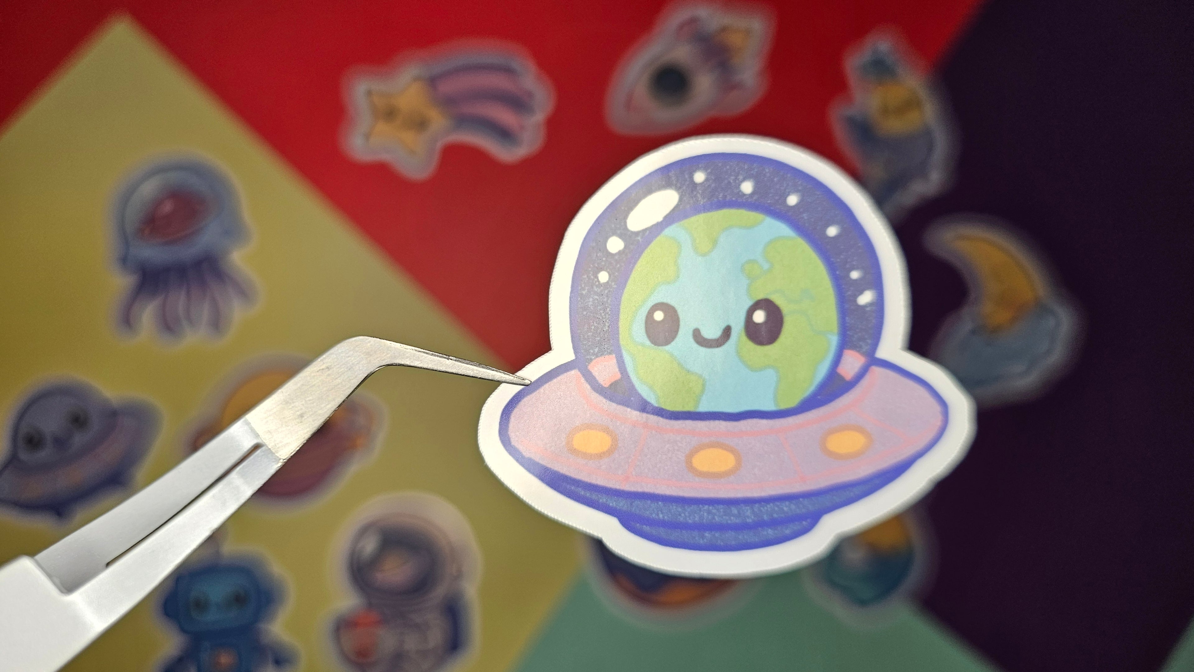 Single Sticker – Galactic Cutie Collection in blue