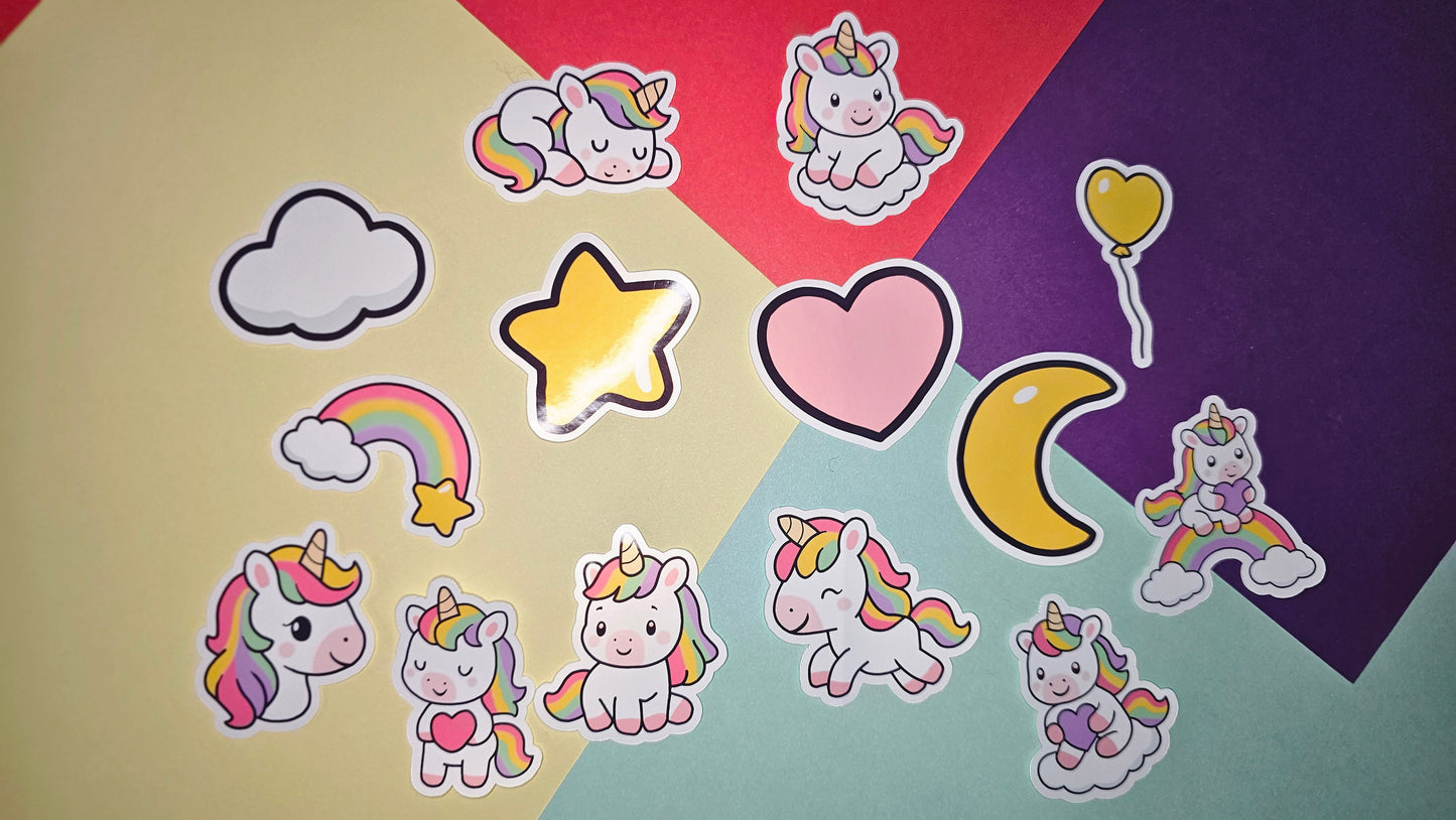 Single stickers - rainbow unicorns