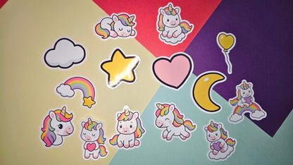 Single stickers - rainbow unicorns