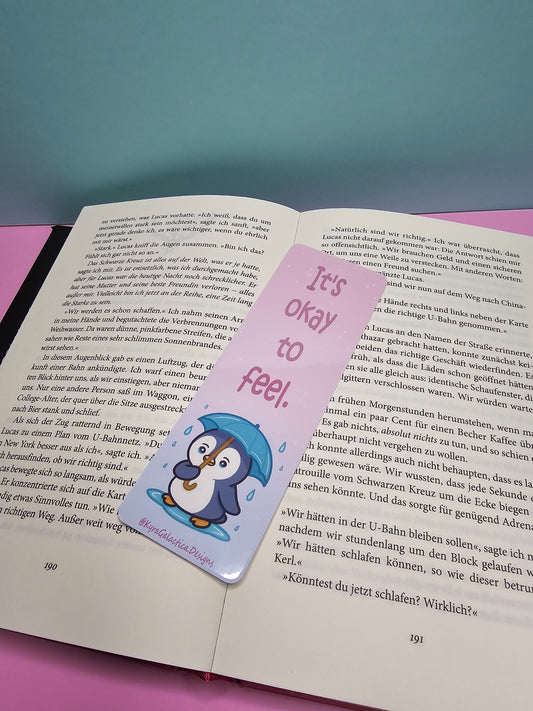 Every Feeling Has a Place | It’s Okay to Feel | Pinguin - Lesezeichen - beidseitig bedruckt