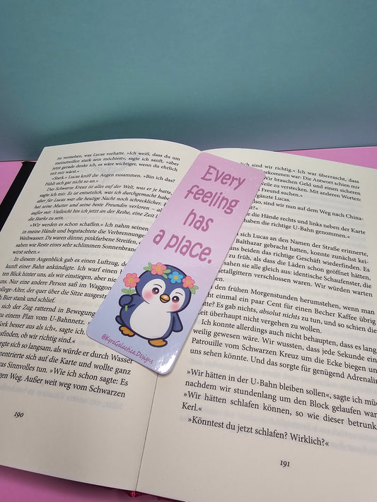 Every Feeling Has a Place | It’s Okay to Feel | Pinguin - Lesezeichen - beidseitig bedruckt