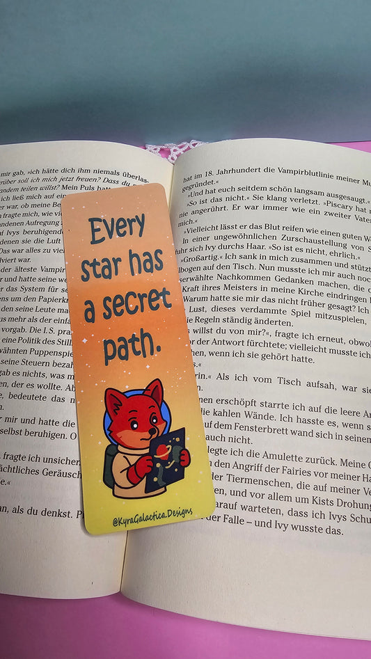 Federkanone & Sternenkarte - Lesezeichen - beidseitig bedruckt