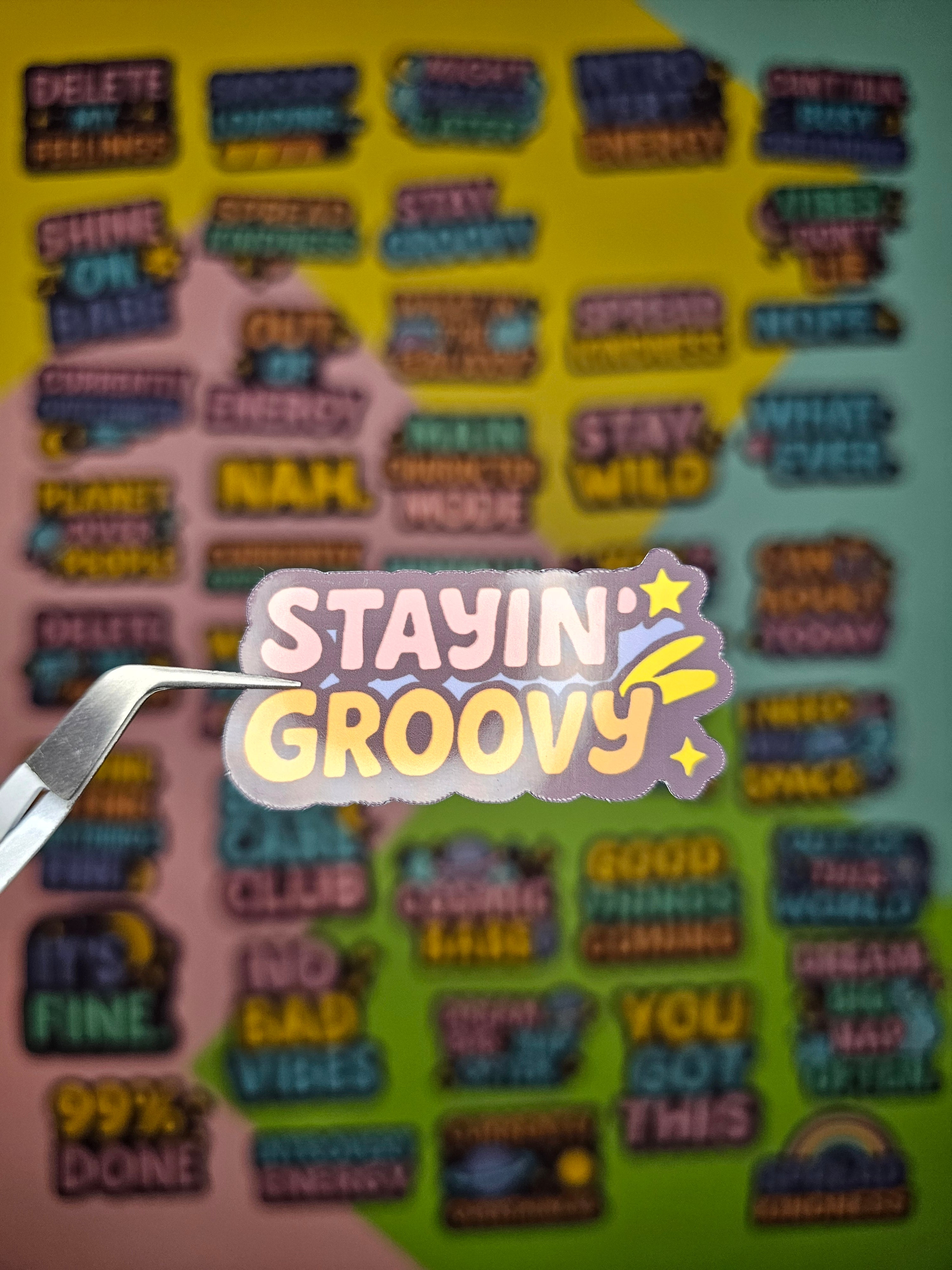 Retro Sticker im 80er/90er Look – Cosmic Vibes für deinen Alltag!