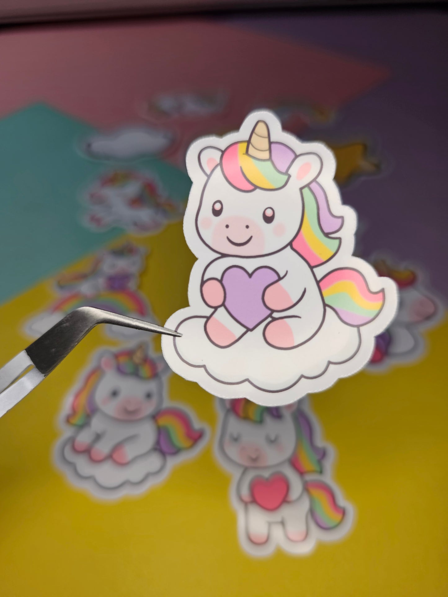 Einzelsticker - Regenbogen-Einhörner