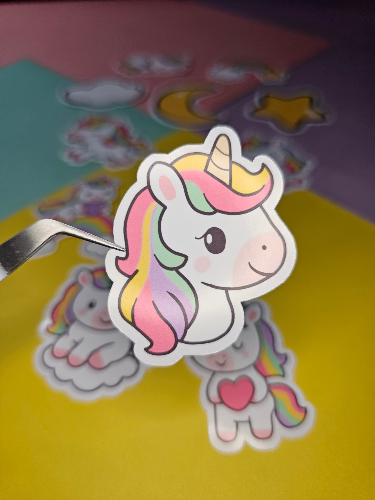 Einzelsticker - Regenbogen-Einhörner