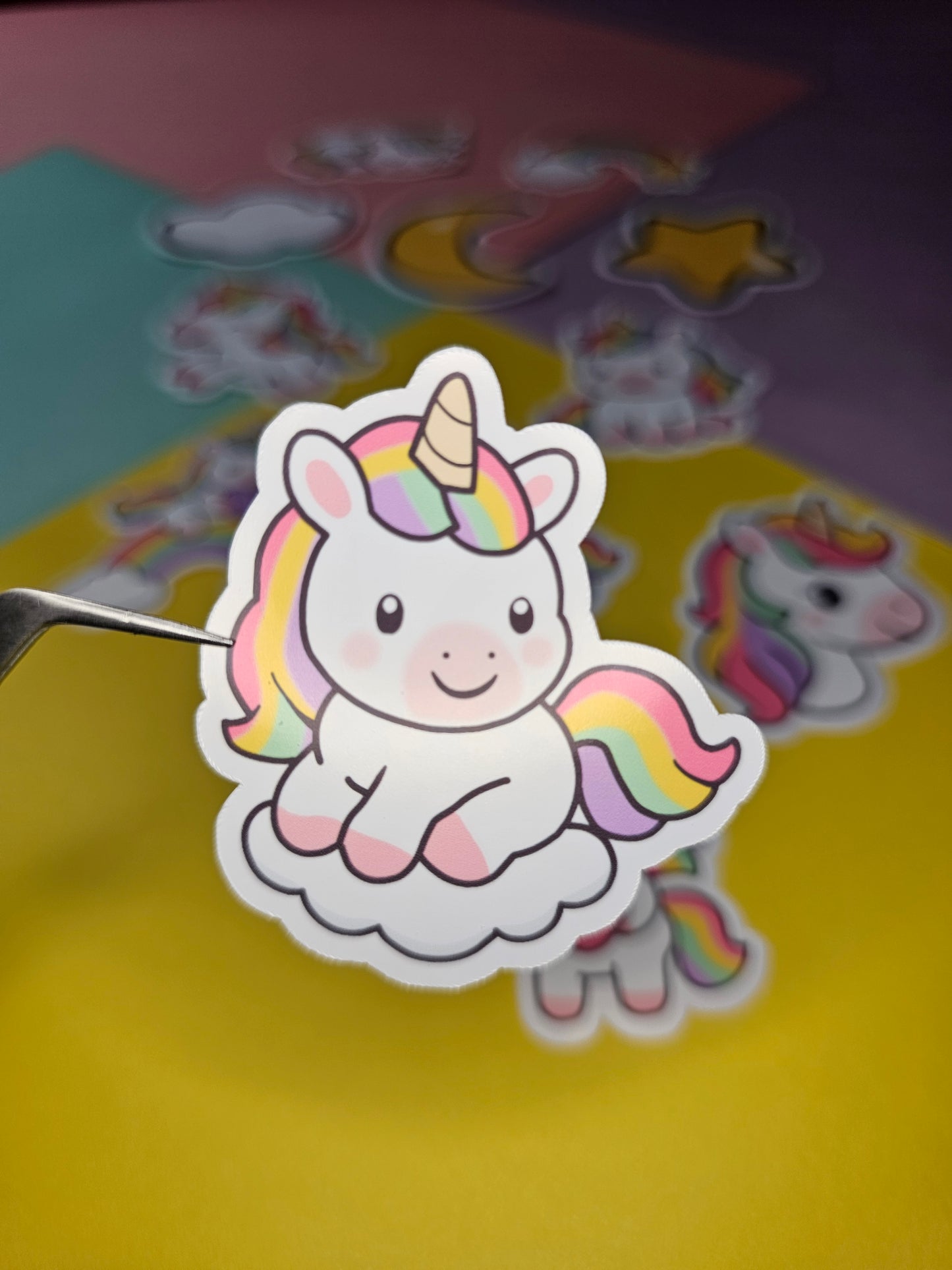 Einzelsticker - Regenbogen-Einhörner
