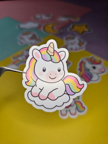 Einzelsticker - Regenbogen-Einhörner