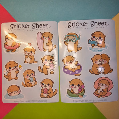 Abenteuer von Otter Fizzel Sticker Set – 2 Bögen