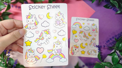 Unicorns Rainbow Sticker Set – 2 Sheets