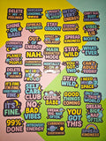 Retro Sticker im 80er/90er Look – Cosmic Vibes für deinen Alltag!
