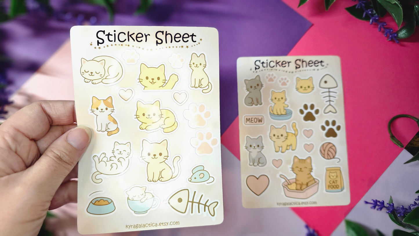 Cat Sticker Set – 2 Sheets