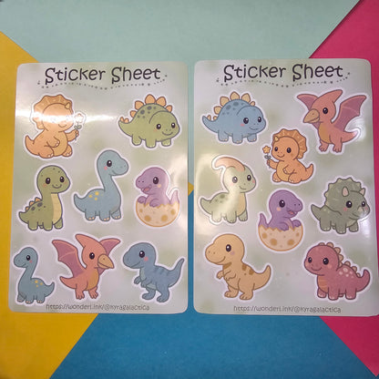 Süße Dinosaurier Sticker Set - 2 Bögen