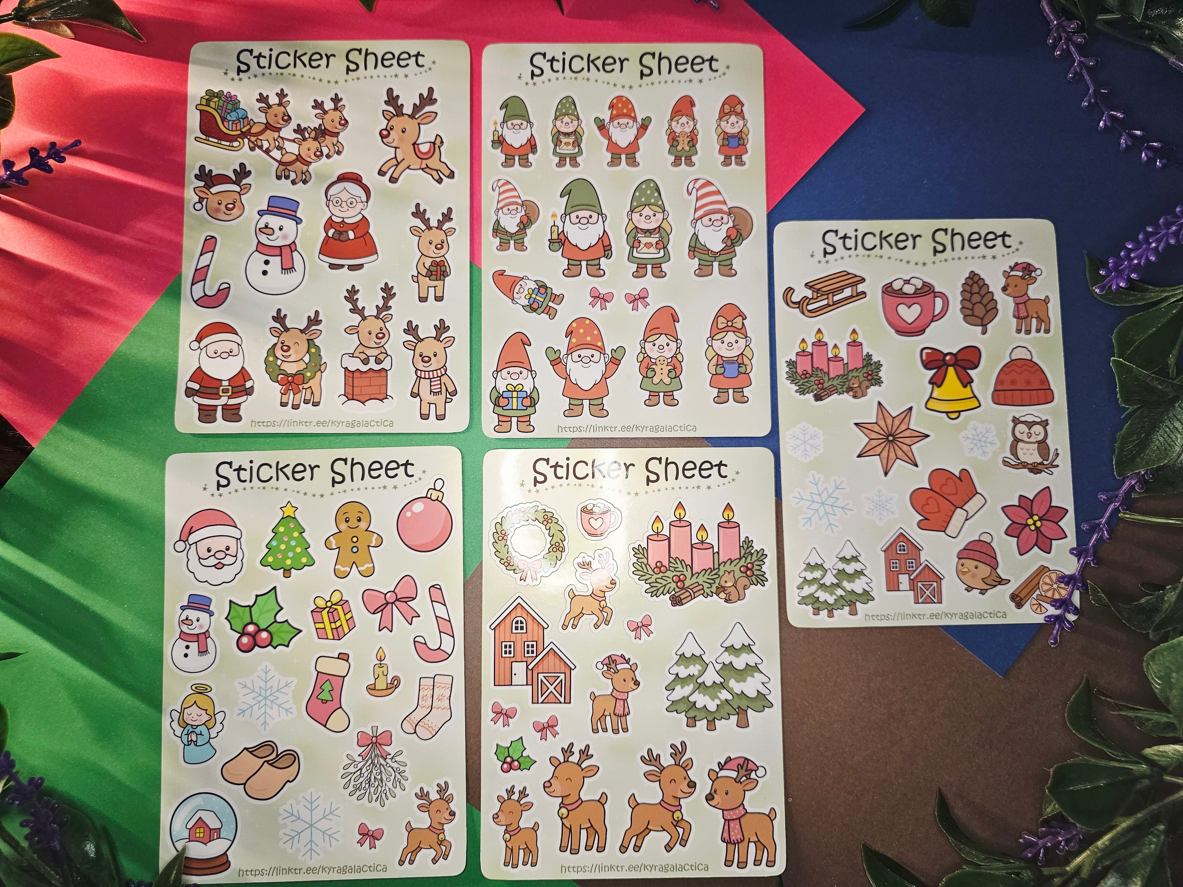 Winter- und Weihnachts Sticker Set – 2, 3 oder 5 Bögen