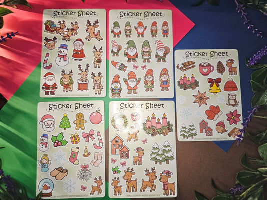 Winter and Christmas Sticker Set – 2, 3 or 5 sheets
