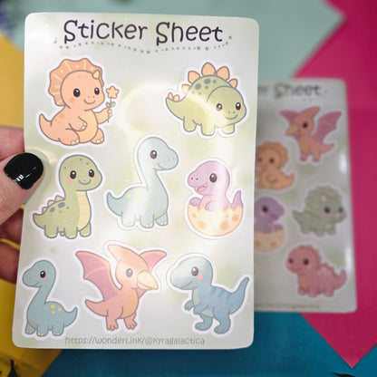 Süße Dinosaurier Sticker Set - 2 Bögen