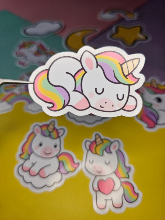 Einzelsticker - Regenbogen-Einhörner