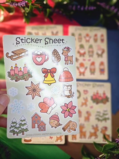 Winter and Christmas Sticker Set – 2, 3 or 5 sheets