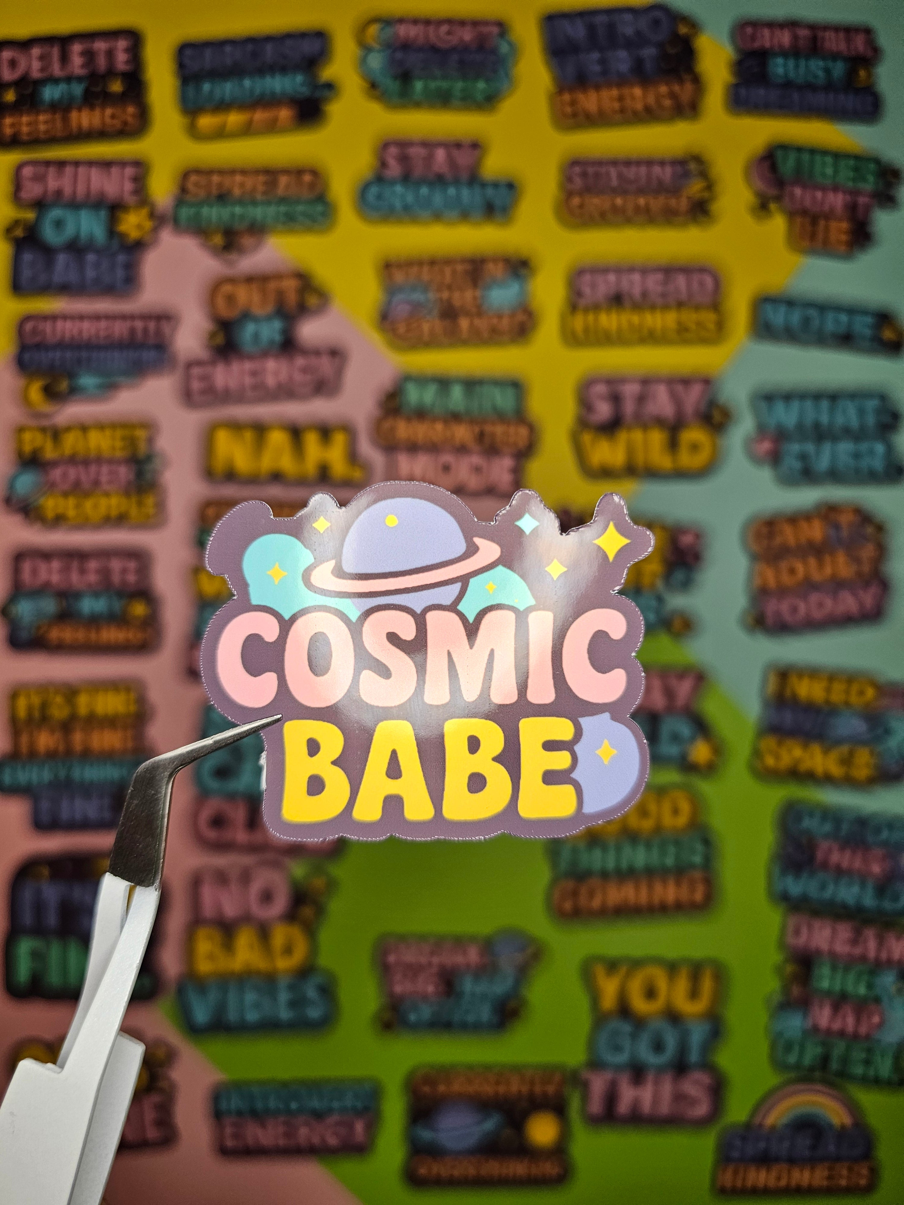 Retro Sticker im 80er/90er Look – Cosmic Vibes für deinen Alltag!