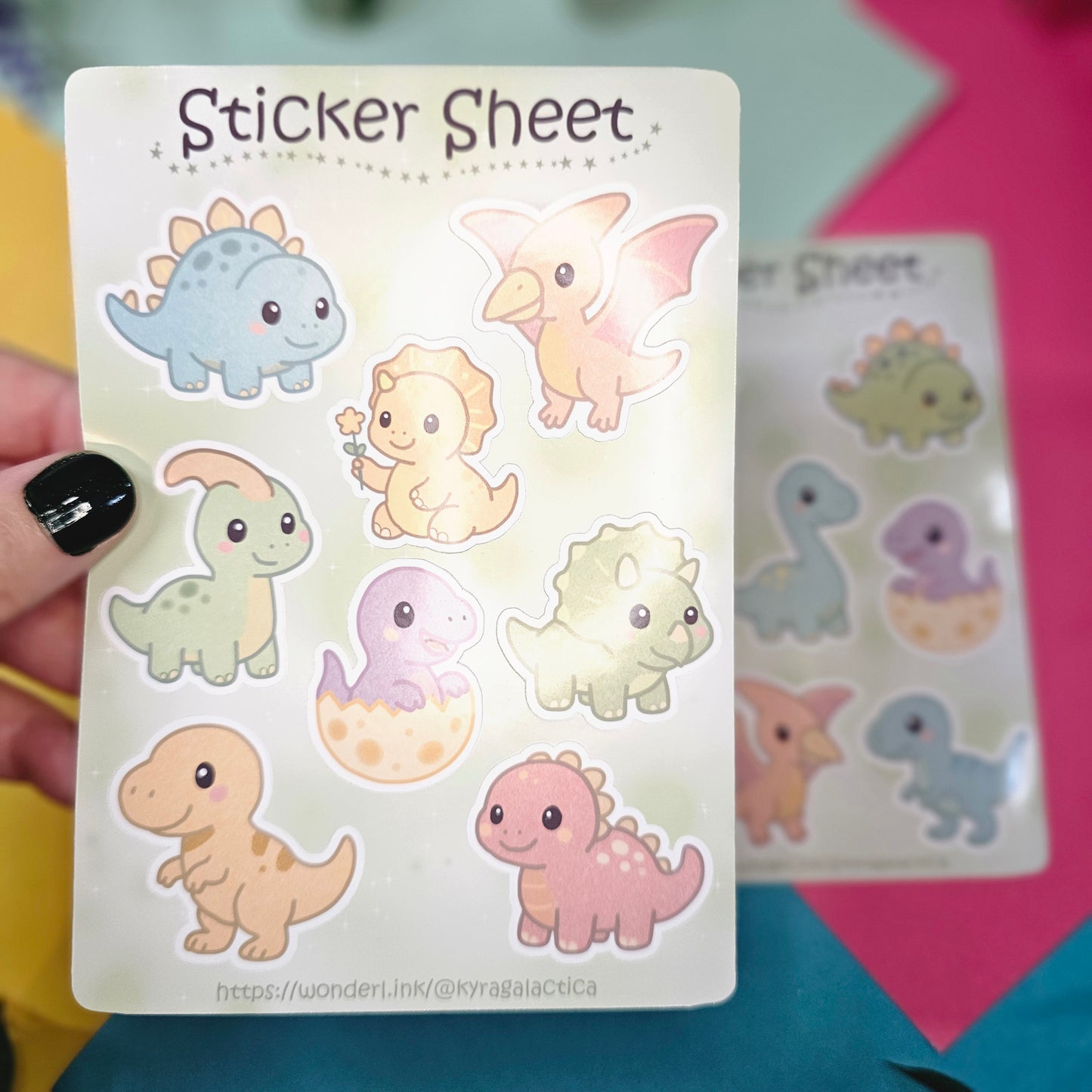 Süße Dinosaurier Sticker Set - 2 Bögen