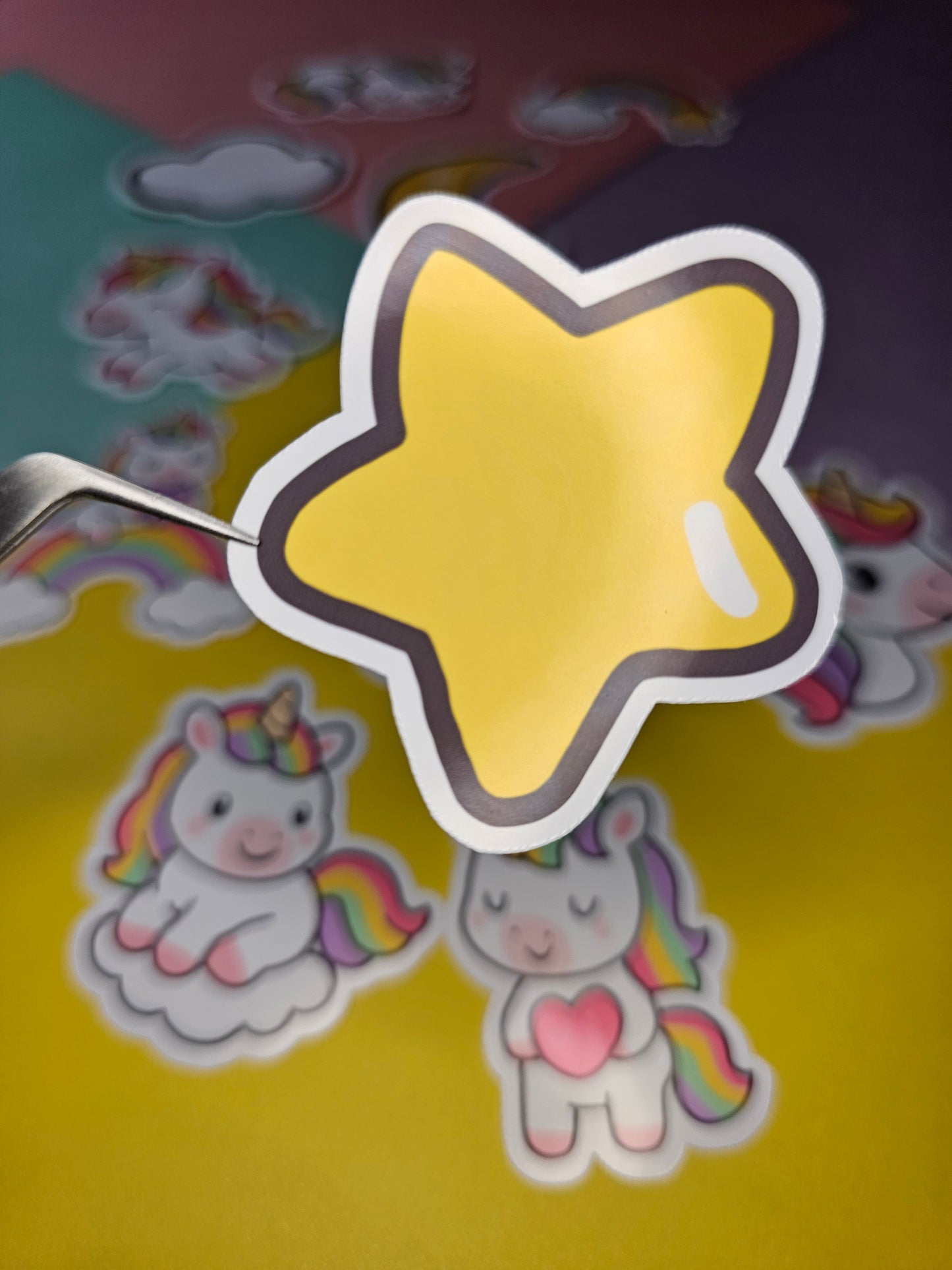 Einzelsticker - Regenbogen-Einhörner