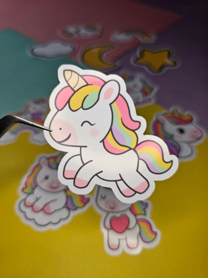 Einzelsticker - Regenbogen-Einhörner