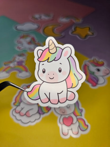 Einzelsticker - Regenbogen-Einhörner