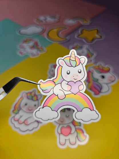 Einzelsticker - Regenbogen-Einhörner