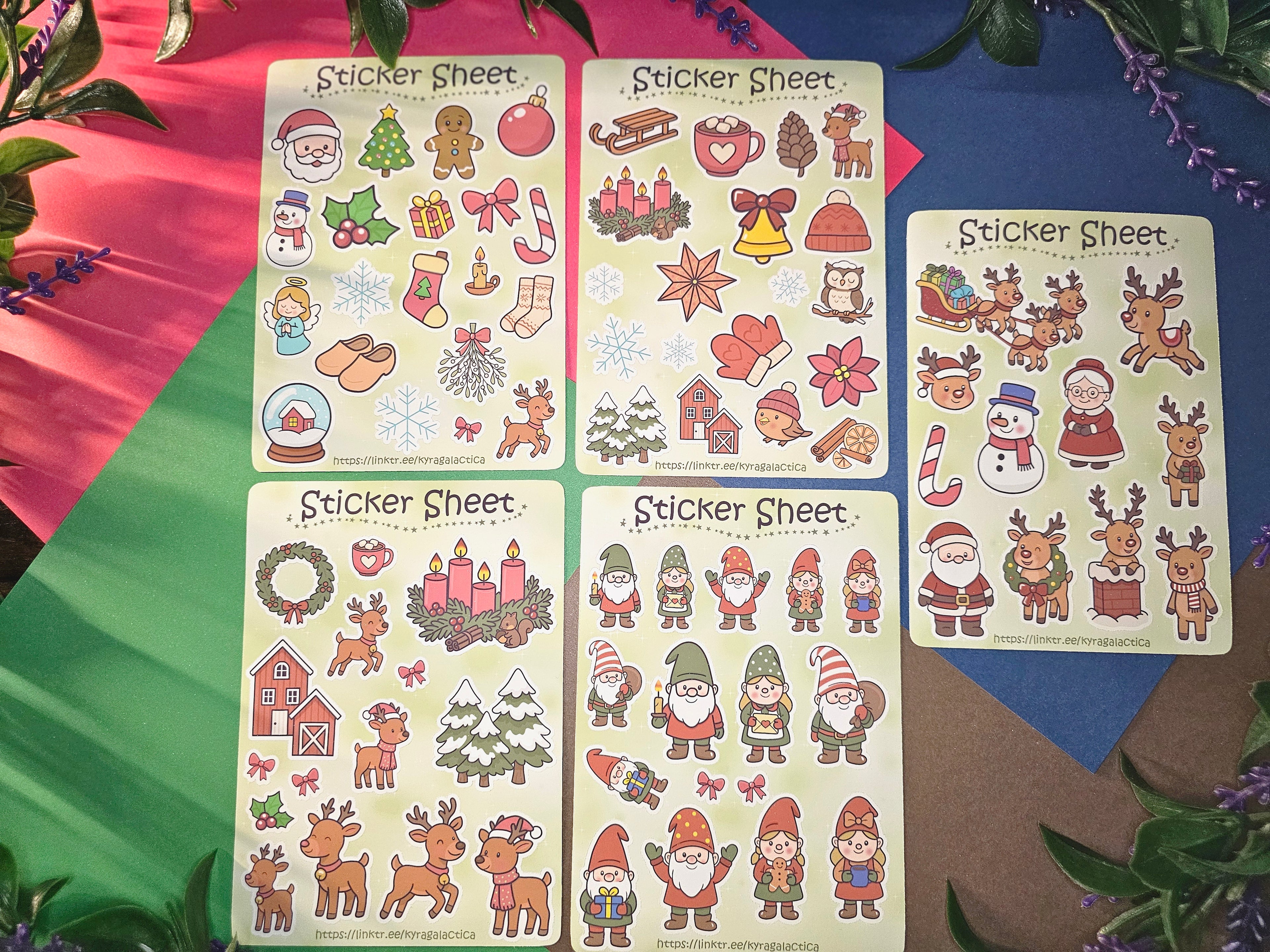 Winter- und Weihnachts Sticker Set – 2, 3 oder 5 Bögen