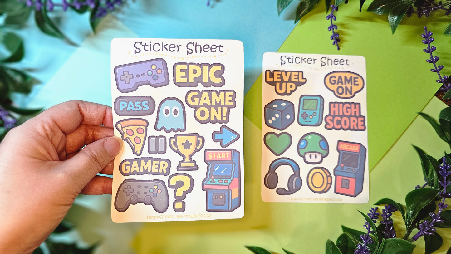 Gaming Sticker Set – 2 sheets