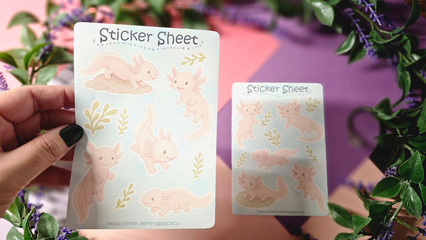 Axolotl Sticker Set – 2 sheets